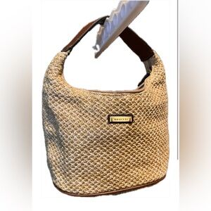 Rossetti straw leather handbag